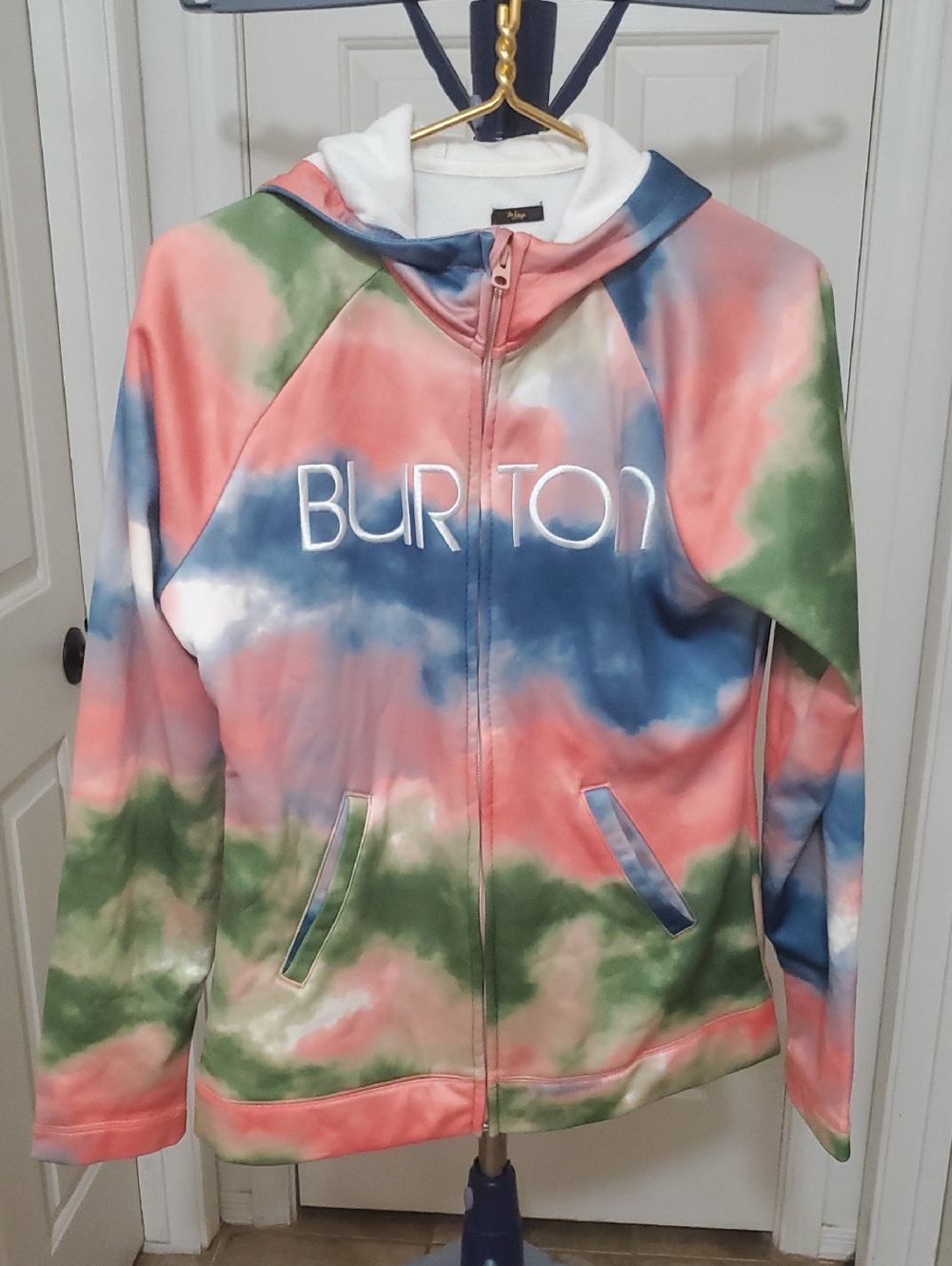 Burton Kids Tie-Dye Zip Hoodie - Coral, Blue & Green